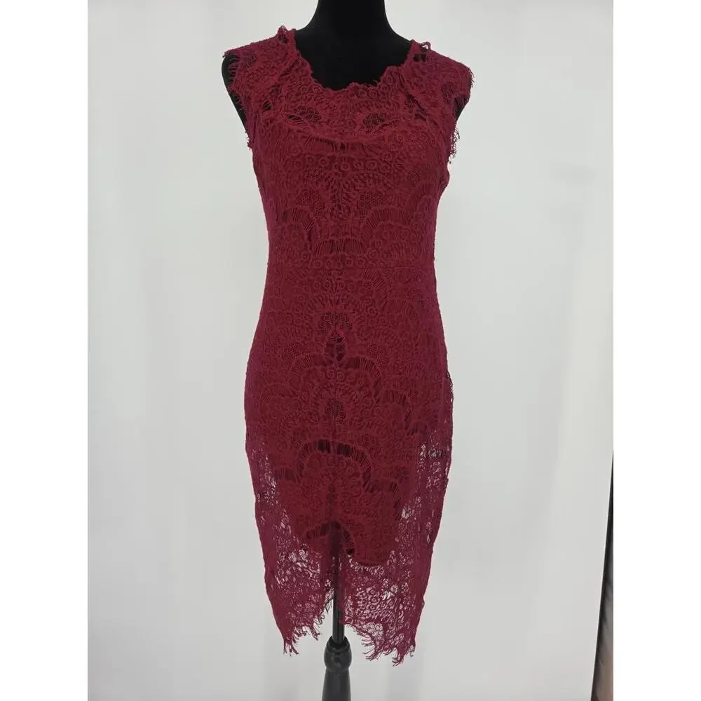 Free‎ People Peek A Boo Lace Dress S Red Whimsygoth